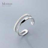 Dazzling AAAA Simulated Diamonds Double Circle Open Ring - Wedding Engagement Statement Jewellery - The Jewellery Supermarket