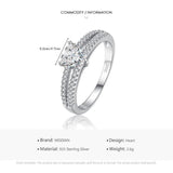 Superb Silver Hearts Clear AAA+ Cubic Zirconia Diamonds Ring - The Jewellery Supermarket
