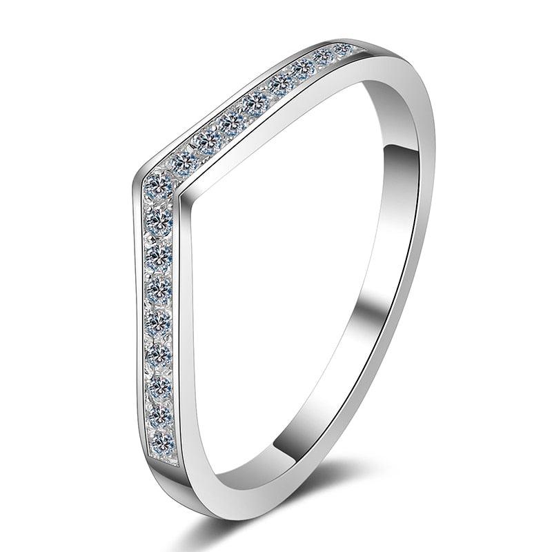 Charming 0.14ct High Quality Moissanite Diamonds Half Eternity Stackable Engagement Ring - Fine Jewellery - The Jewellery Supermarket