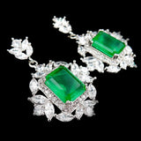 NEW ARRIVAL - Lab Emerald Gemstone Vintage Lab Diamond Wedding Jewelry Sets - The Jewellery Supermarket