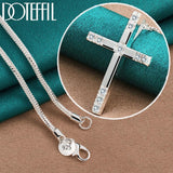 Fashion Religious 925 Sterling Silver AAA+ Zircon Cross Pendant Necklace - Charm Jewellery - The Jewellery Supermarket