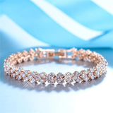 *NEW* Ideal Gifts - Luxury AAA+ Cubic Zirconia Diamonds Rose Gold Tennis Bracelet - The Jewellery Supermarket