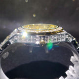 Luxury Baguette Design Iced Out Simulated Diamonda Men's Watch With Wide Strap Watches - Fashion Jewellery - The Jewellery Supermarket