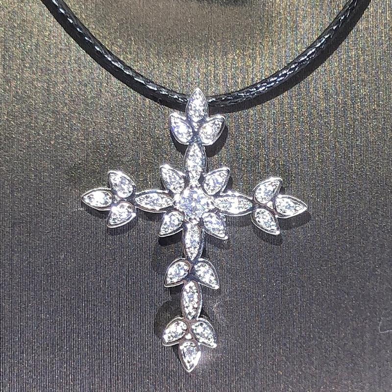 New Arrival AAA+ Cubic Zirconia Diamonds Cross Fashion Pendant Necklace for Women - The Jewellery Supermarket