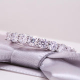 Women White Gold Color Round Cut Moissanite Band For Engagement Gift - The Jewellery Supermarket