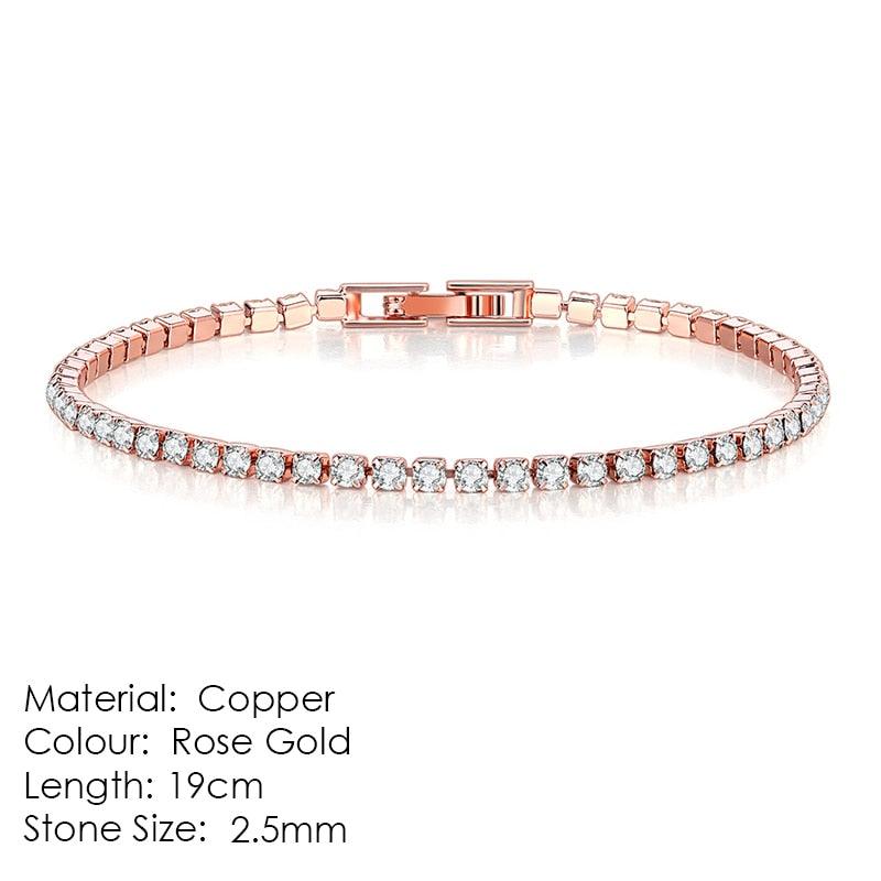 Luxury Style 4 Color 4 Claws Mosaic AAA+ Cubic Zirconia Simulated Diamonds Silver Color Tennis Bracelets - The Jewellery Supermarket
