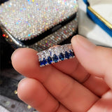Stylish Colorful AAA+ Cubic Zirconia Diamonds Fashion Eternity Promise Ring - The Jewellery Supermarket