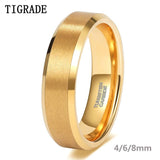 New Arrival Gold Plated Wide Brushed Tungsten Wedding Rings - Luxury Anniversary Jewellery for Couples - The Jewellery Supermarket