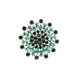 NEW VINTAGE RINGS Luxury French Creative Green Crystal Temperament Sunflower Ring - The Jewellery Supermarket