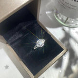 Brilliant Halo 1 CT Round Cut High Quality Moissanite Diamonds Rings With Side Stone - Fine Jewellery - The Jewellery Supermarket