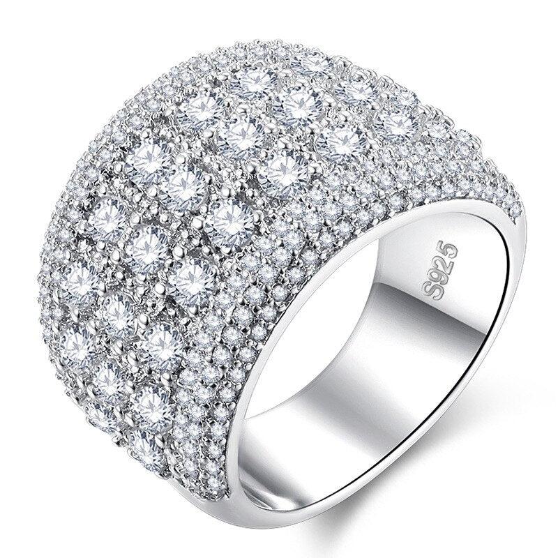 New Luxury Dazzling Round Cut AAA+ Quality CZ Diamonds Designer Engagement Ring - The Jewellery Supermarket