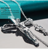 Remarkable 925 Sterling Silver Jesus Cross Pendant Necklace - Unisex Charming Wedding Religious Jewellery - The Jewellery Supermarket