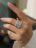 Brilliant Supernatural Luxury AAA+ Zirconia Geometric Aquamarine Fashion Ring - The Jewellery Supermarket