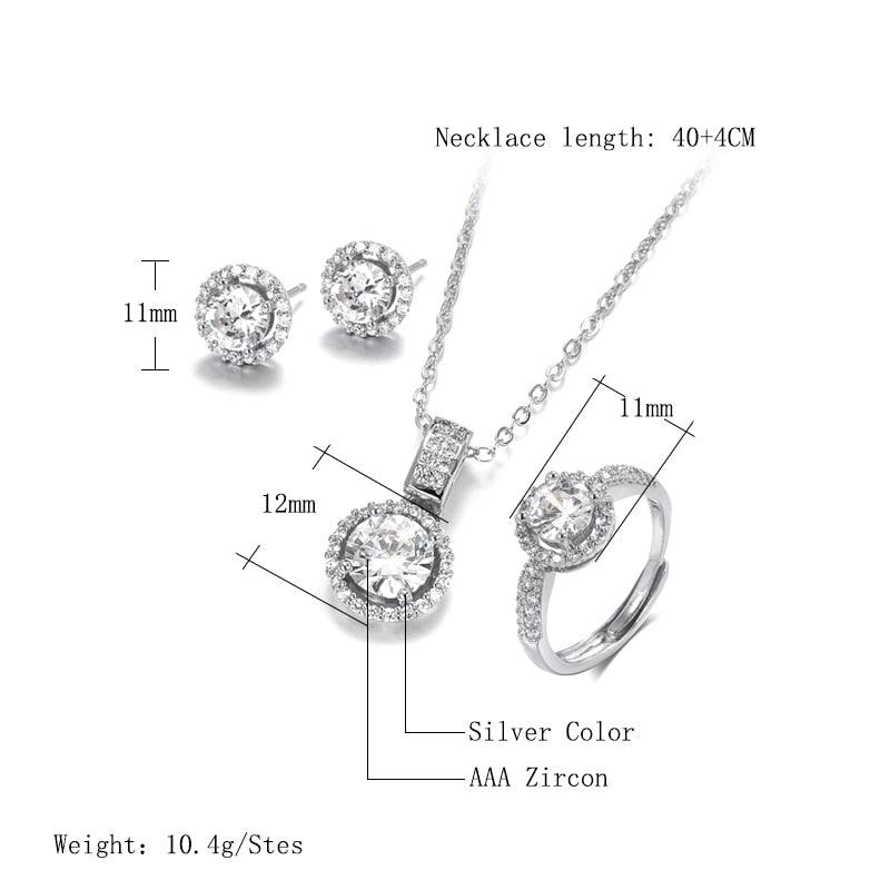 NEW ARRIVAL 18KGP and Silver AAA Zircon Crystals Jewellery Sets - Engagement Wedding Fashion Jewellery  - The Jewellery Supermarket
