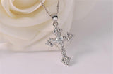 Fascinating AAA CZ Crystals Cross 925 Silver Necklace For Women - Christian Fashion Jewellery - The Jewellery Supermarket