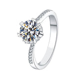 0.5-2 Carat High Quality Moissanite Diamonds 14K White Gold Plated Rings - Lab Diamond Fine Jewellery Rings - The Jewellery Supermarket