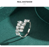 NEW Dazzling Geometric AAAA Quality Simulated Diamonds Adjustable Luxury Ring - The Jewellery Supermarket