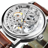 Top Brand Luxury Mechanical Transparent Golden Case Skeleton Watch for Men - The Jewellery Supermarket