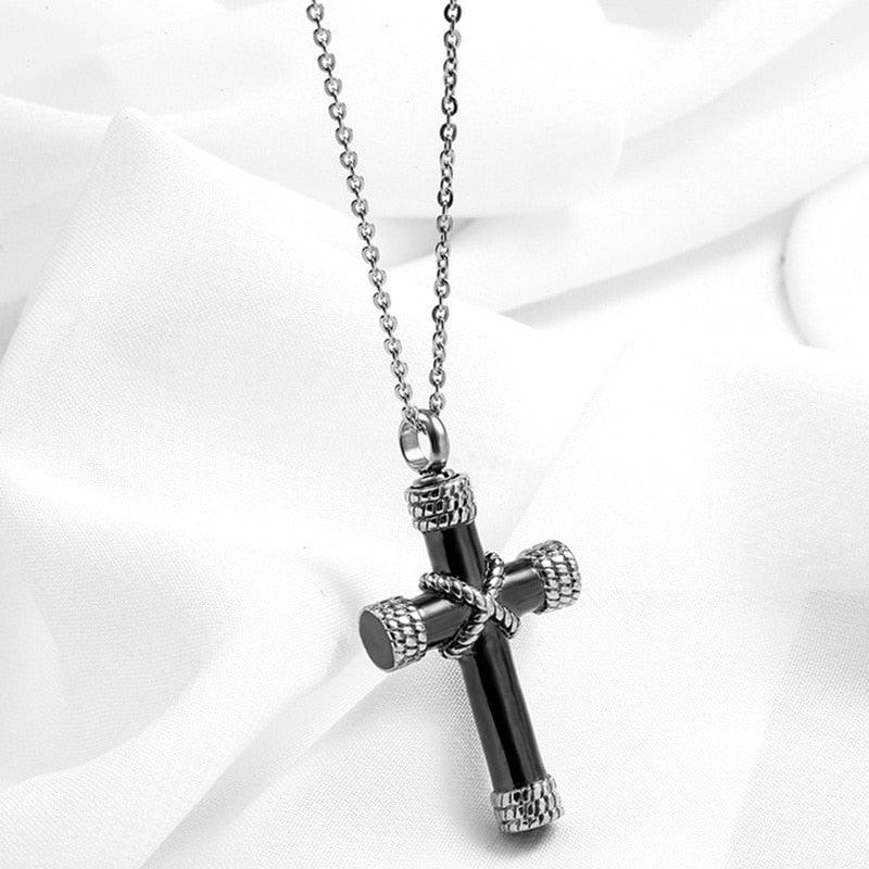 High Quality Metal Funeral Cremation Cross Pendant Urn Necklace for Ashes - Memorial Jewellery - The Jewellery Supermarket