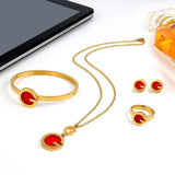 NEW ARRIVAL Golden Stainless Steel Luxury Fashion Ladies Womens Costume Jewellery Set For Women - The Jewellery Supermarket