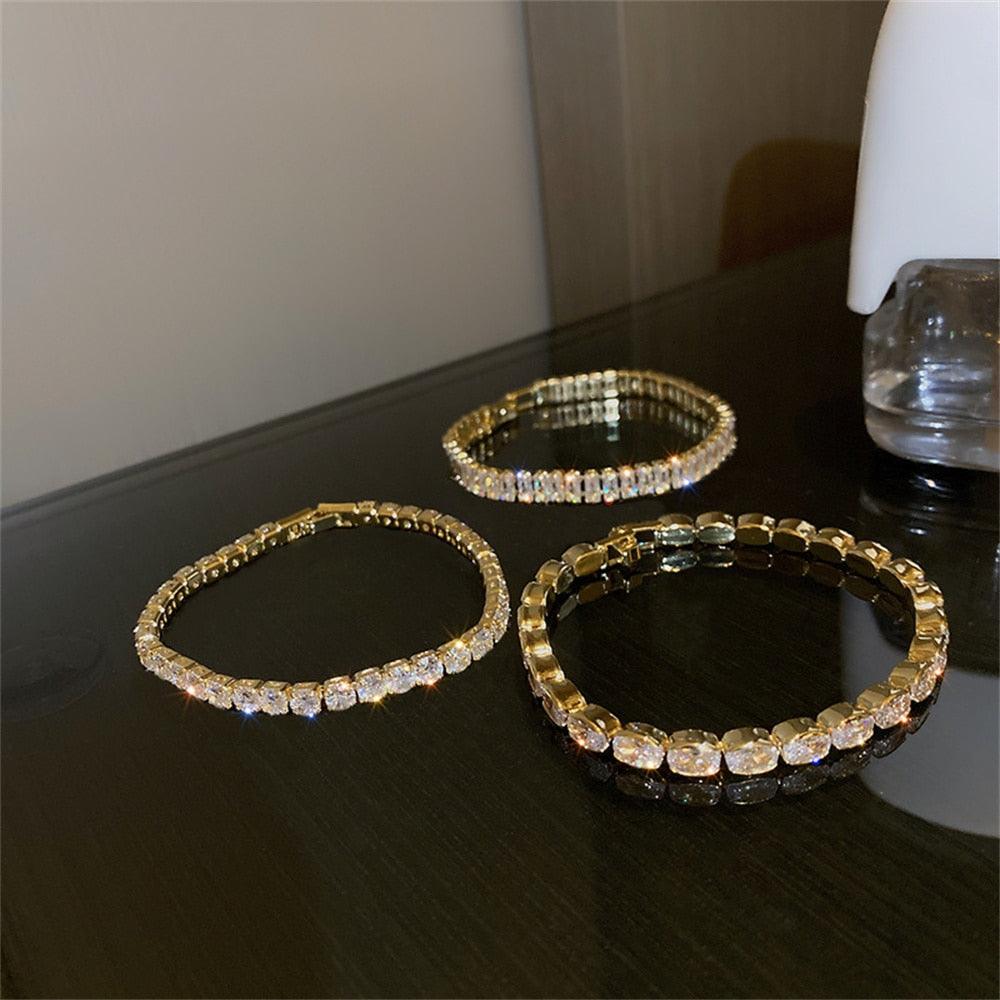 Exquisite Geometry AAA+ Cubic Zirconia Tennis Bracelets for Women - Crystal Fashion Bracelets - The Jewellery Supermarket