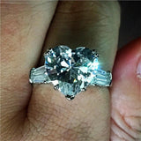 NEW Lovers Promise Ring Heart cut 12mm AAAA Quality Cubic Zirconia Diamonds Luxury Ring