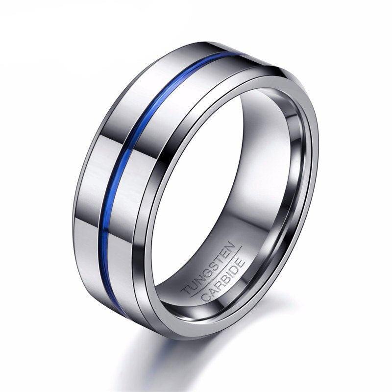 New Classic Gray Line Tungsten Wedding Rings For Men and Women - High Quality Rings - The Jewellery Supermarket