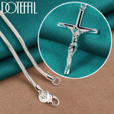 Remarkable 925 Sterling Silver Jesus Cross Pendant Necklace - Unisex Charming Wedding Religious Jewellery - The Jewellery Supermarket