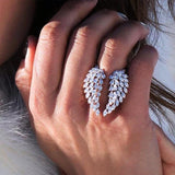 Boho Bohemian Wings Feather Adjustable Ring Silver Color Gold Rose Gold Fashion Jewelry