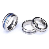 NEW Silver Colour Cubic ZirconiaTitanium Rings For Men and Women - Wedding Engagement Couple Ring - The Jewellery Supermarket