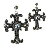 NEW ARRIVAL Vintage Cross Full Crystal Long Drop Earrings Religious Jewellery For Women
