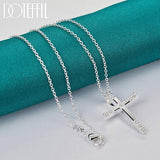 Fashion Religious 925 Sterling Silver AAA+ Zircon Cross Pendant Necklace - Charm Jewellery - The Jewellery Supermarket