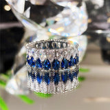 Stylish Colorful AAA+ Cubic Zirconia Diamonds Fashion Eternity Promise Ring - The Jewellery Supermarket