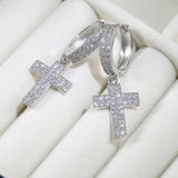 Dazzling Arrow Christian Cross-shape Drop Earrings for Women/Men - AAA Zirconia Crystals Fashion Earrings - The Jewellery Supermarket