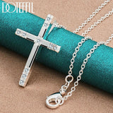 Fashion Religious 925 Sterling Silver AAA+ Zircon Cross Pendant Necklace - Charm Jewellery - The Jewellery Supermarket