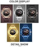 NEW ARRIVAL - Top Luxury Brand Mens Sports Military Full Steel Waterproof Quartz Digital Watches - The Jewellery Supermarket