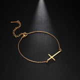 Best Seller - Christian Simple Chain Stainless Steel Cross Charm Bracelets Bangles - Religious Jewellery - The Jewellery Supermarket