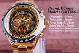 NEW - Luxury Mens Golden Mechanical Automatic Skeleton Watch - The Jewellery Supermarket