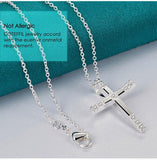 Fashion Religious 925 Sterling Silver AAA+ Zircon Cross Pendant Necklace - Charm Jewellery - The Jewellery Supermarket