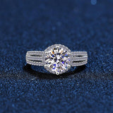 Amazing 3.0 Carats Round Brilliant High Quality Moissanite Diamonds Luxury Halo Ring - Fine Jewellery - The Jewellery Supermarket