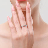 NEW Dazzling AAAA Quality Simulated Diamonds Chain Shape Stackable Fine Ring - The Jewellery Supermarket