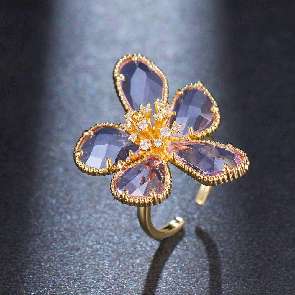 NEW VINTAGE RINGS Brilliant New Bohemian Large Flower Color Adjustable Ring - The Jewellery Supermarket