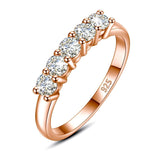 Excellent 5 Stone Round Cut High Quality Moissanite Diamonds Ring - Brilliant Trendy Fine Jewellery - The Jewellery Supermarket