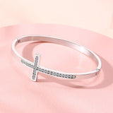 NEW ARRIVAL Charming Women Cross Cuff Crystal Bangles Bracelets For Women - Christian Jewellery - The Jewellery Supermarket