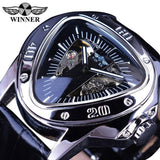 NEW - Luxury Men Golden SteampunkTriangle Skeleton Movement Mechanical Wrist Watch - The Jewellery Supermarket