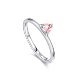 Women Silver Natural Opal Morganite Rings For Wedding Engagement Jewelry - The Jewellery Supermarket