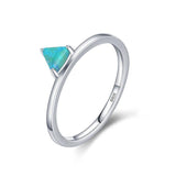 Women Silver Natural Opal Morganite Rings For Wedding Engagement Jewelry - The Jewellery Supermarket