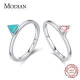 Women Silver Natural Opal Morganite Rings For Wedding Engagement Jewelry - The Jewellery Supermarket