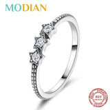 NEW ARRIVAL - Silver Vintage Charm Stars Clear AAA+ Cz Diamonds Stackable Ring - The Jewellery Supermarket