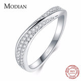 Luxury Women Silver Sterling Irregular Stackable Clear CZ Diamonds Ring For Party Jewelry Gift - The Jewellery Supermarket
